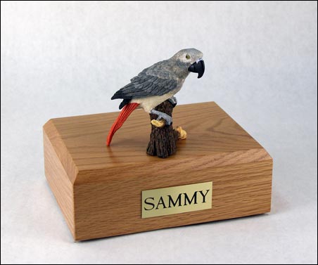 Birds, African Gray Parrot - Figurine Urn