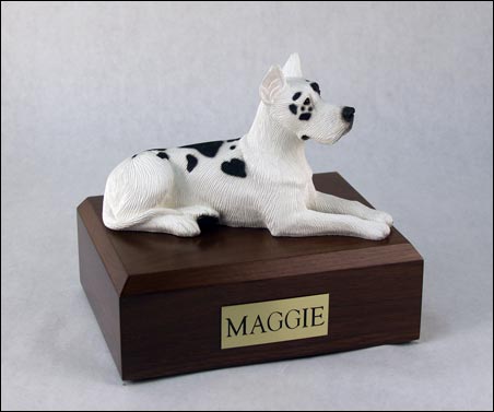 Dog, Great Dane, Harlequin (Ears Up) - Figurine Urn