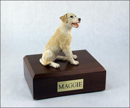 Dog, Labrador, Yellow Sitting - Figurine Urn