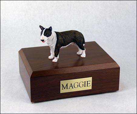Dog, Bull Terrier, Brindle/White - Figurine Urn