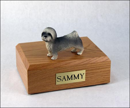 Dog, Lhasa Apso, Gray, Puppycut - Figurine Urn