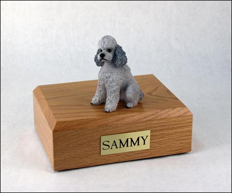 Dog, Poodle, Grey - sport cut - Figurine Urn