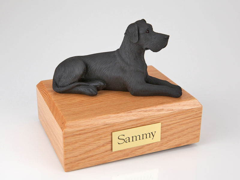 Dog, Great Dane, Black (Ears Down) - Figurine Urn
