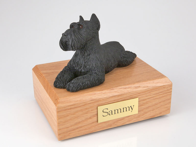 Dog, Schnauzer, Black (Ears Up) - Figurine Urn