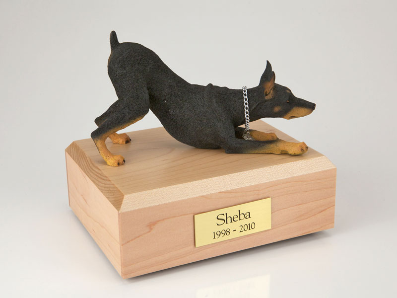 Dog, Doberman, Black - Figurine Urn