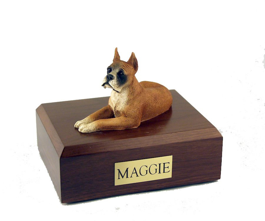 Dog, Boxer - ears up - Figurine Urn