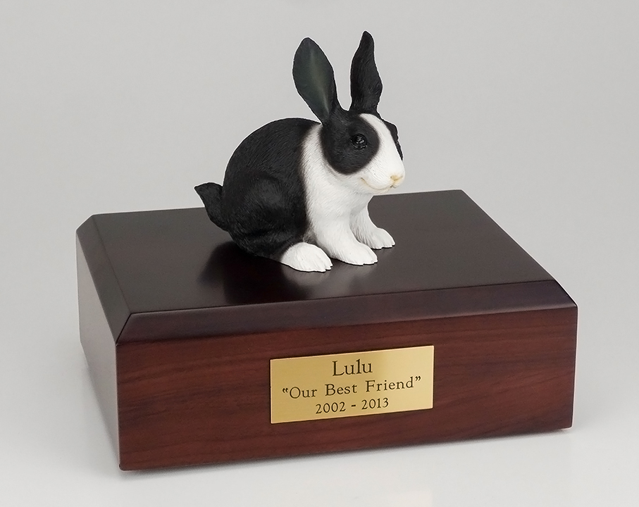 Rabbit, Black/White - Figurine Urn
