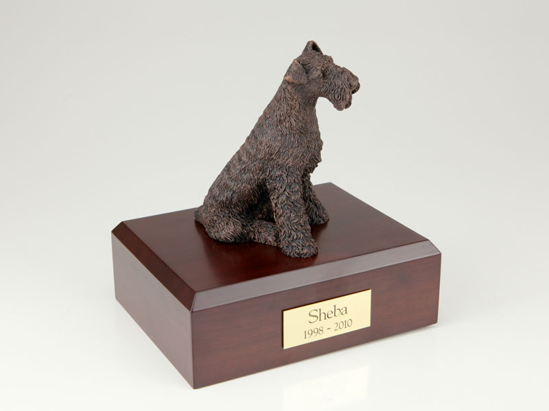 Dog, Airedale, Bronze - Figurine Urn