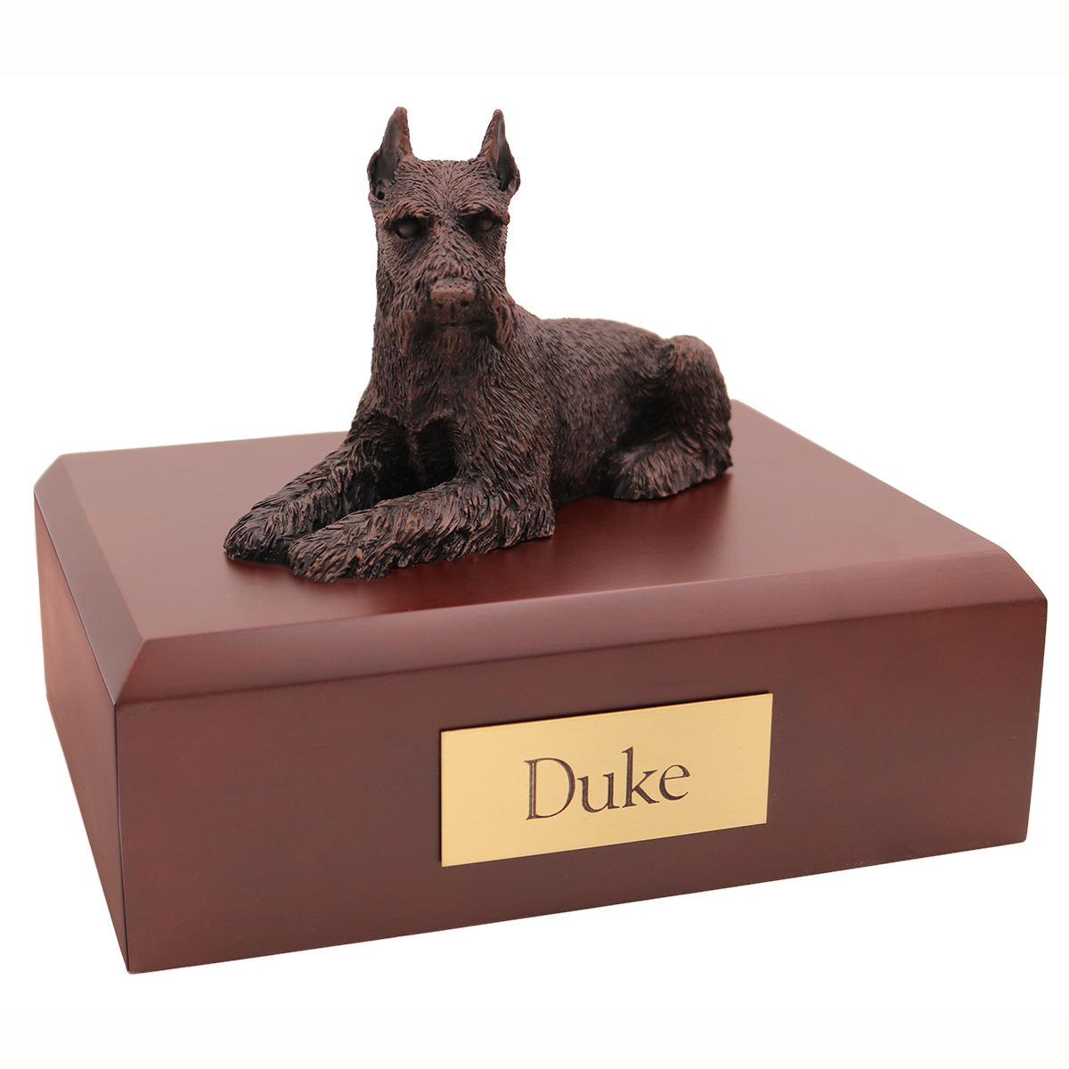 Dog, Schnauzer, Bronze - ears up - Figurine Urn