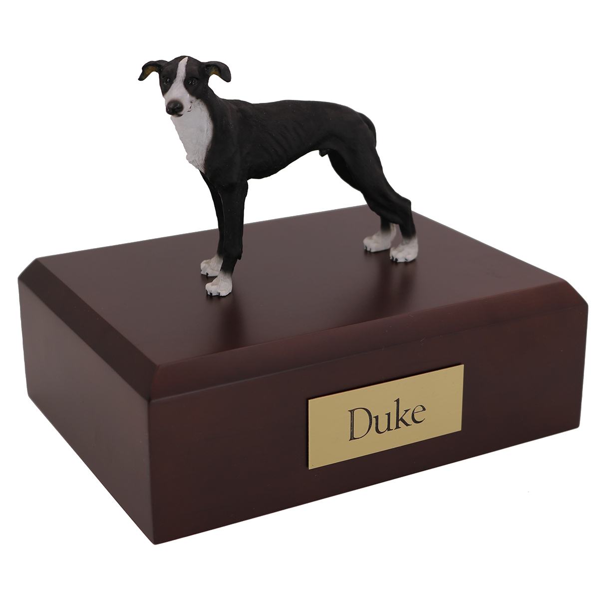 Dog, Greyhound, Black - Figurine Urn