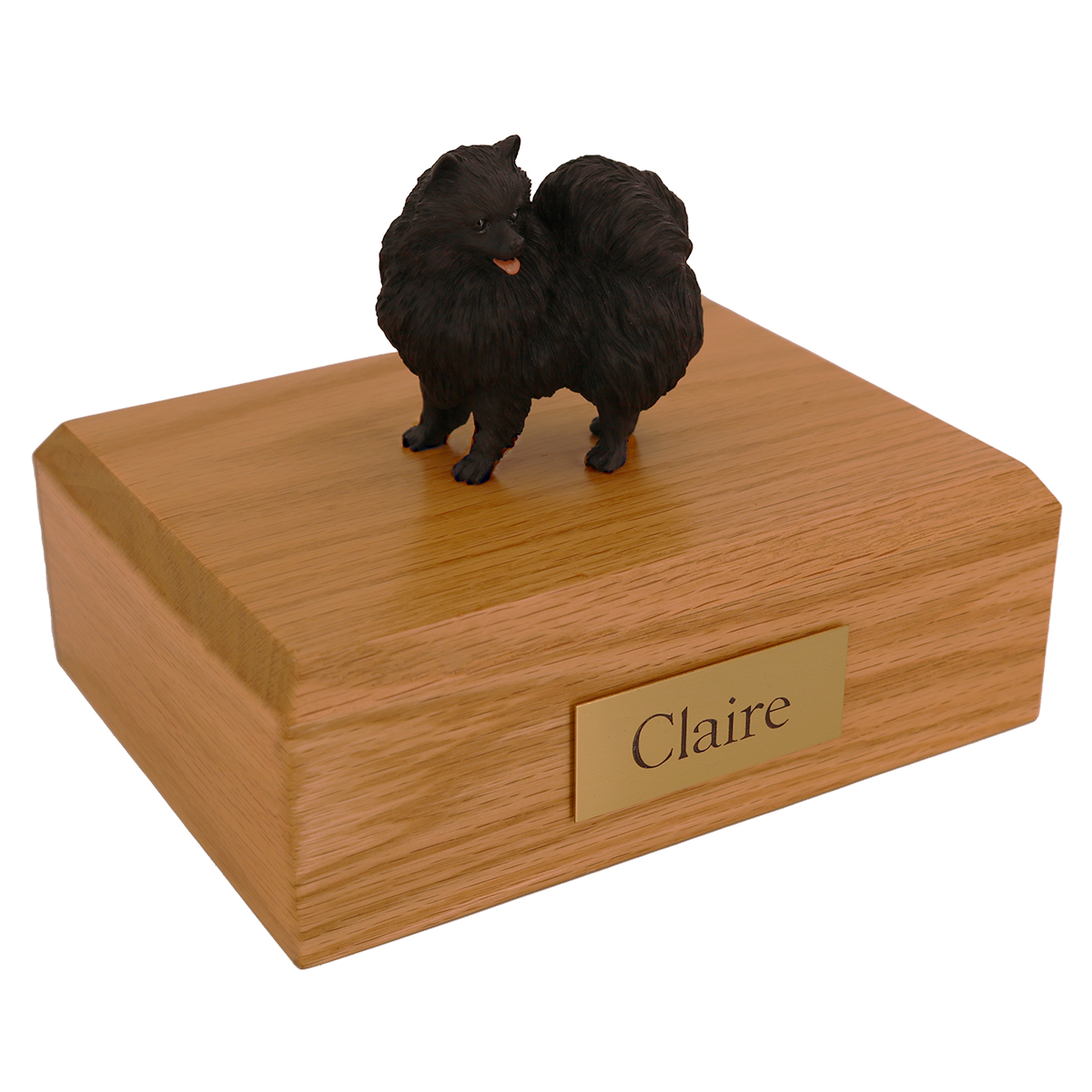 Dog, Pomeranian, Black - Figurine Urn