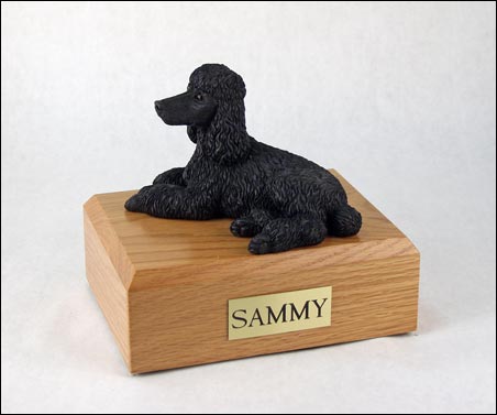 Dog, Poodle, Black - Figurine Urn