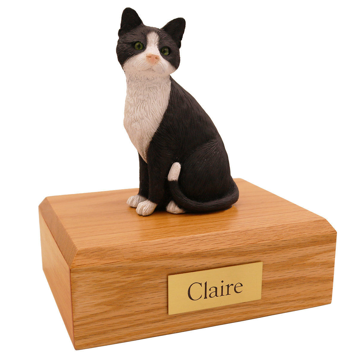 Cat, Black/White - Figurine Urn