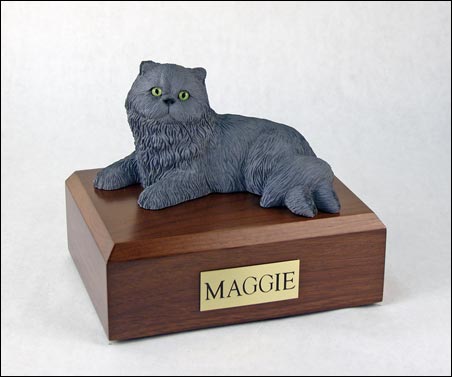 Cat, Persian, Grey - Figurine Urn