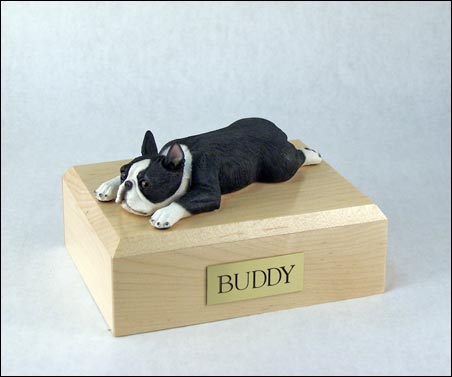 Dog, Boston Terrier, Bronze - Figurine Urn