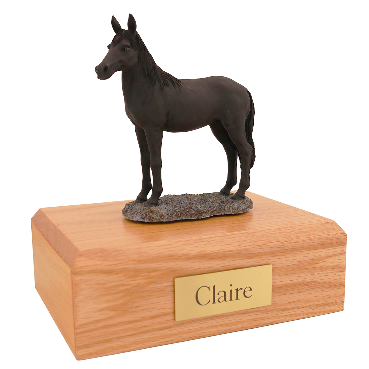 Horse, Black, Standing - Figurine Urn