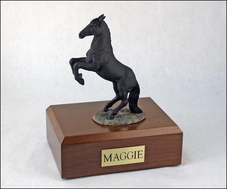 Horse, Black, Rearing - Figurine Urn