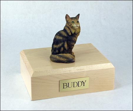 Cat, Maine Coon, Brown Tabby - Figurine Urn