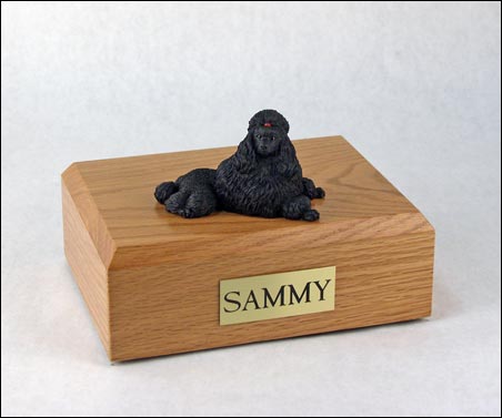 Dog, Poodle, Black - show cut - Figurine Urn