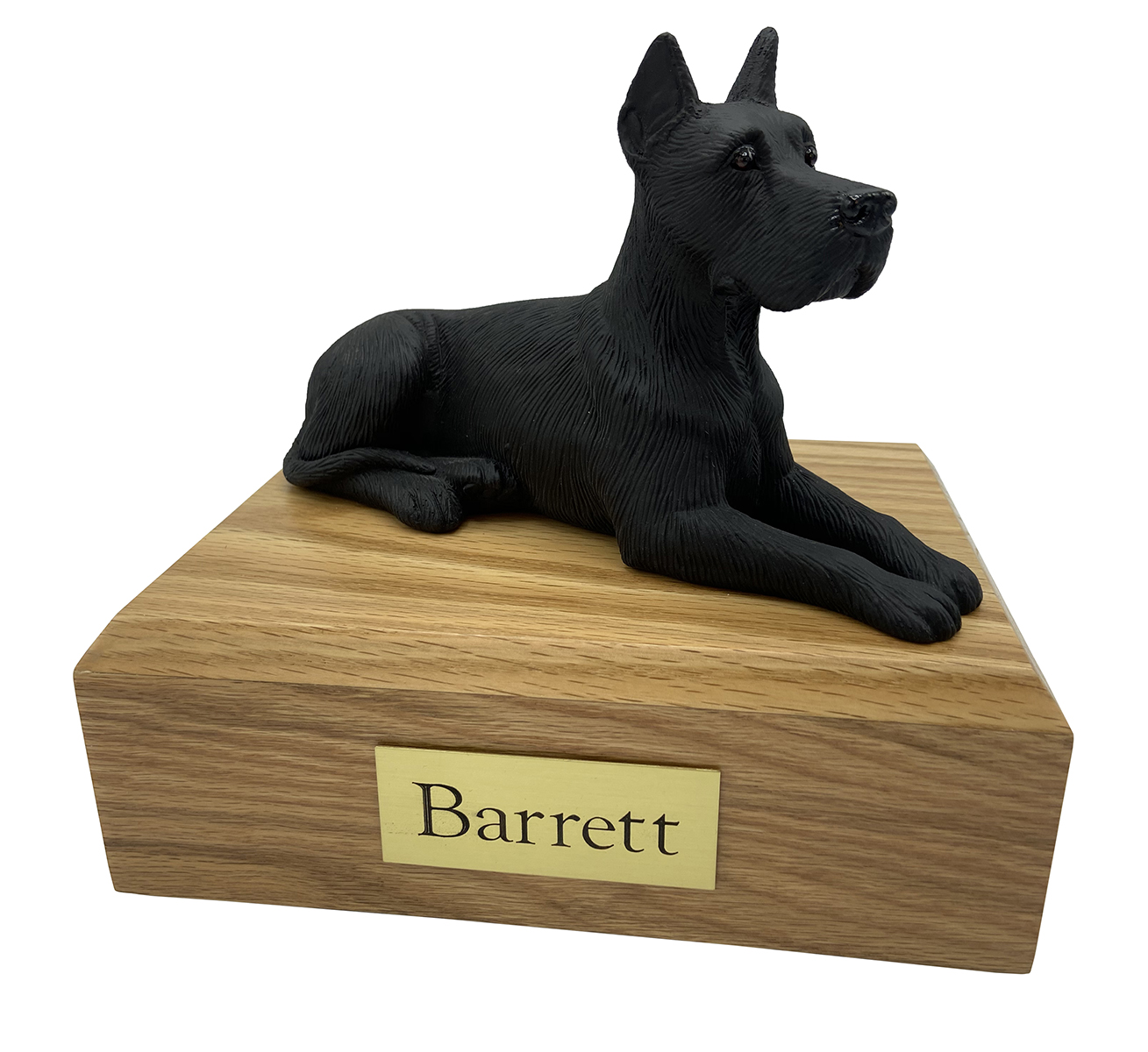 Dog, Great Dane, Black (Ears Up) - Figurine Urn