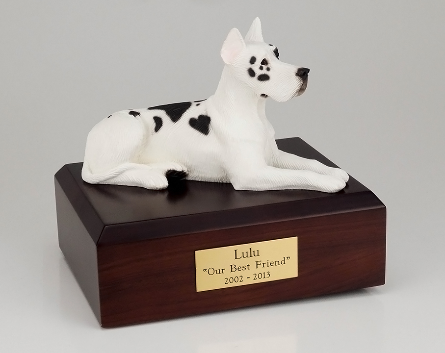 Dog, Great Dane, Harlequin (Ears Up) - Figurine Urn