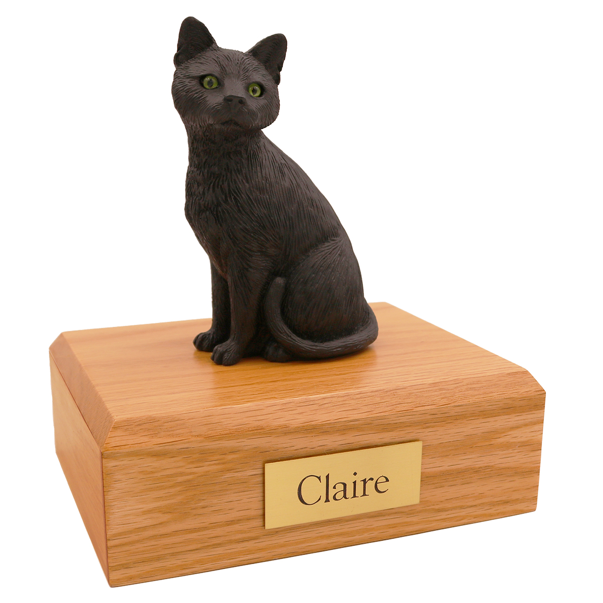 Cat, Black Sitting - Figurine Urn