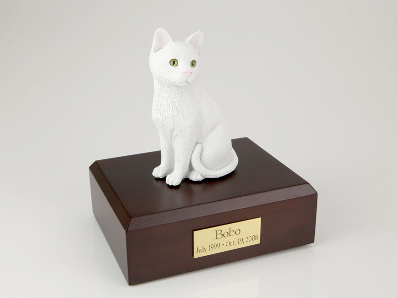 Cat, White - Figurine Urn