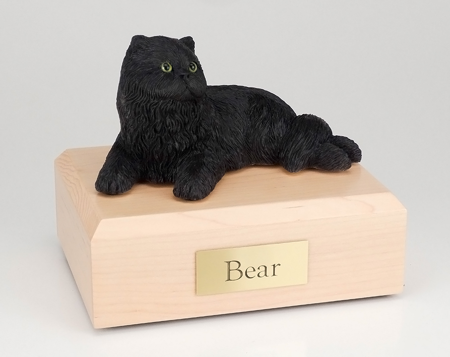 Cat, Persian, Black - Figurine Urn