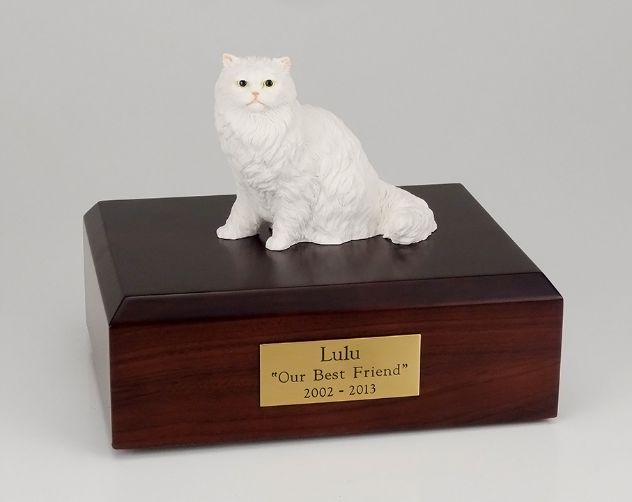 Cat, Persian, White - Figurine Urn