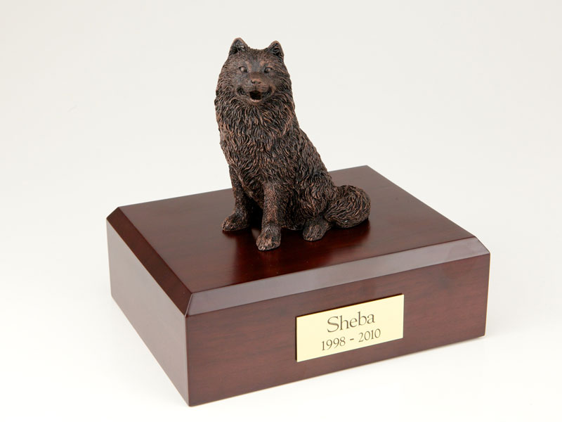 Dog, Samoyed, Bronze - Figurine Urn