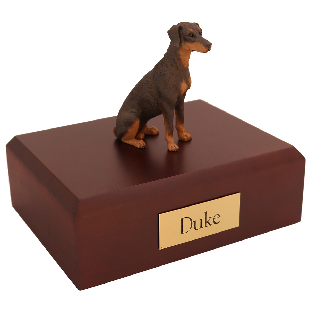 Dog, Doberman, Red - ears down - Figurine Urn