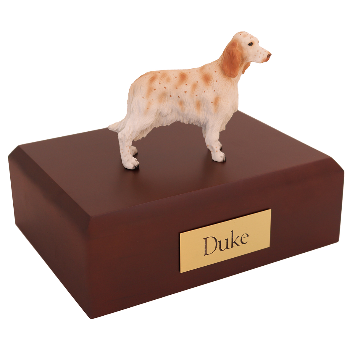 Dog, English Setter, Orange Belton - Figurine Urn