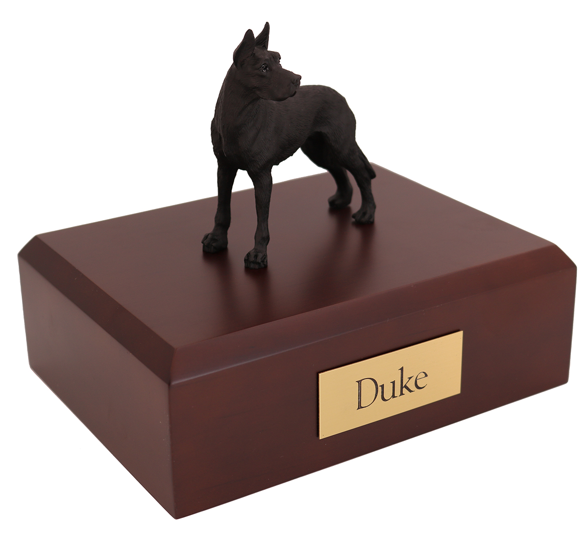 Dog, Great Dane, Black - ears up - Figurine Urn